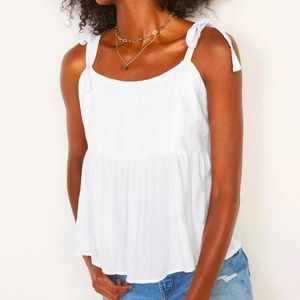 Old Navy White Tie Strap Tank